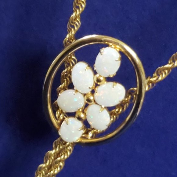 Beautiful  12kt Gold Filled Opal Slide Necklace - Picture 3 of 11